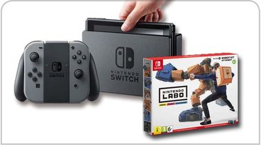 Eine Switch-Konsole von Nintendo mit einem coolen Labo Multi-Set!